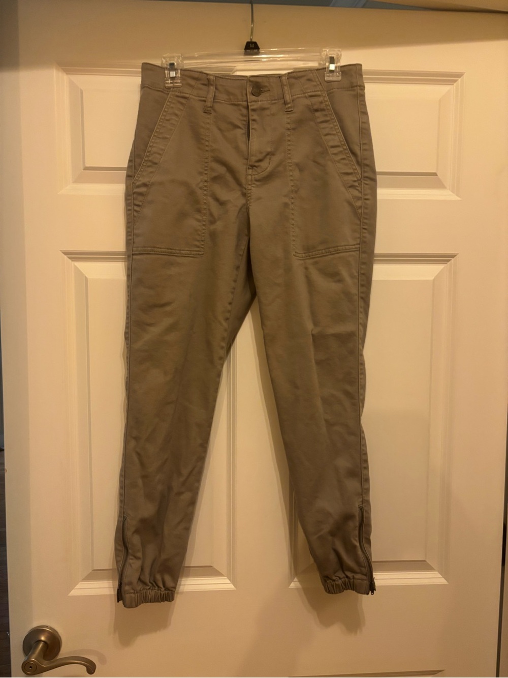 CAbi Drawstring Hem Track Joggers - Taupe
